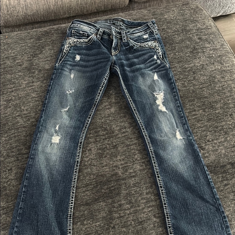 Stylish Blue SILVER  Women's Jeans
